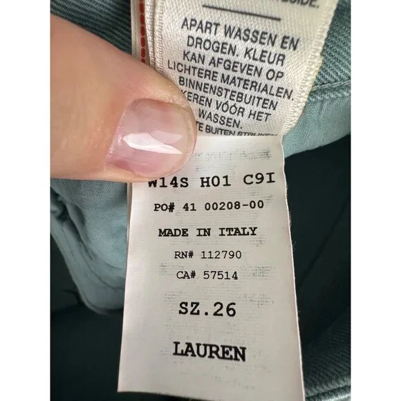 True Religion Womens Green Denim Shorts Sz 26 Cotton/Elastane NWT Made in Italy - Picture 8 of 16